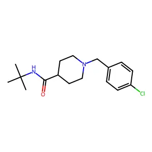 N-tert-butyl-1-[(4-chlorophenyl)methyl]piperidine-4-carboxamide structure