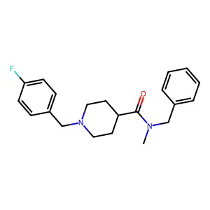 N-benzyl-1-(4-fluorobenzyl)-N-methylpiperidine-4-carboxamide structure