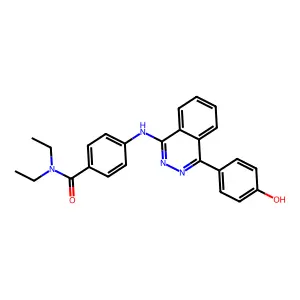 N,N-diethyl-4-((4-(4-hydroxyphenyl)phthalazin-1-yl)amino)benzamide structure