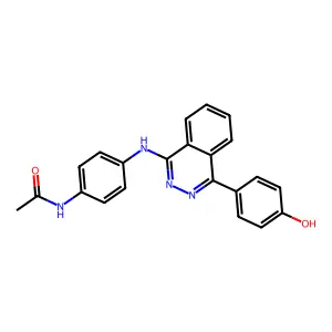 N-(4-{[4-(4-hydroxyphenyl)phthalazin-1-yl]amino}phenyl)acetamide structure