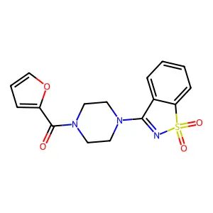 [4-(1,1-Dioxo-1,2-benzothiazol-3-yl)piperazin-1-yl]-(furan-2-yl)methanone structure