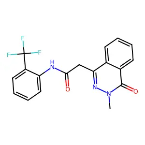 2-(3-methyl-4-oxophthalazin-1-yl)-N-[2-(trifluoromethyl)phenyl]acetamide structure