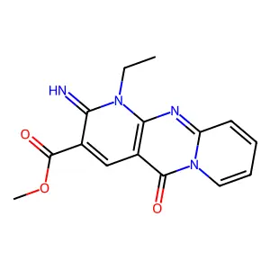 Methyl 1-ethyl-2-imino-5-oxo-2,5-dihydro-1H-dipyrido[1,2-a:2',3'-d]pyrimidine-3-carboxylate structure