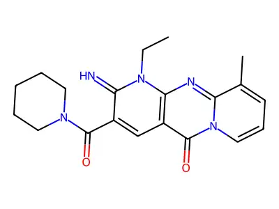 1-ETHYL-2-IMINO-10-METHYL-3-(1-PIPERIDINYLCARBONYL)-1,2-DIHYDRO-5H-DIPYRIDO[1,2-A:2,3-D]PYRIMIDIN-5-ONE structure