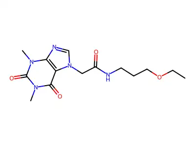 2-(1,3-dimethyl-2,6-dioxopurin-7-yl)-N-(3-ethoxypropyl)acetamide structure
