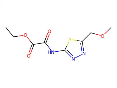Ethyl {[5-(methoxymethyl)-1,3,4-thiadiazol-2-yl]amino}(oxo)acetate structure