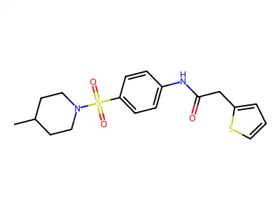 N-[4-(4-methylpiperidin-1-yl)sulfonylphenyl]-2-thiophen-2-ylacetamide structure