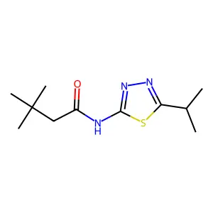 3,3-dimethyl-N-(5-propan-2-yl-1,3,4-thiadiazol-2-yl)butanamide structure