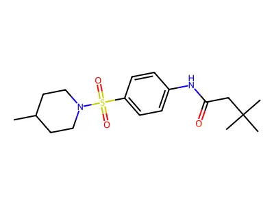 3,3-dimethyl-N-[4-(4-methylpiperidin-1-yl)sulfonylphenyl]butanamide structure