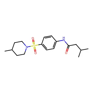 3-methyl-N-{4-[(4-methylpiperidin-1-yl)sulfonyl]phenyl}butanamide structure