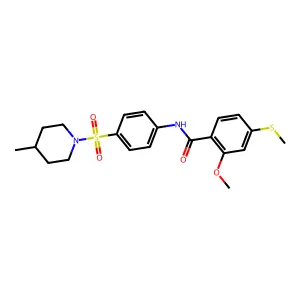 2-methoxy-N-[4-(4-methylpiperidin-1-yl)sulfonylphenyl]-4-methylsulfanylbenzamide structure