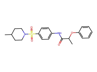 N-{4-[(4-methylpiperidin-1-yl)sulfonyl]phenyl}-2-phenoxypropanamide structure