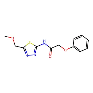 N-[5-(methoxymethyl)-1,3,4-thiadiazol-2-yl]-2-phenoxyacetamide structure