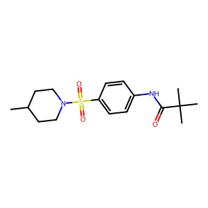 2,2-dimethyl-N-{4-[(4-methyl-1-piperidinyl)sulfonyl]phenyl}propanamide structure