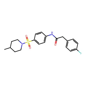 2-(4-fluorophenyl)-N-{4-[(4-methylpiperidin-1-yl)sulfonyl]phenyl}acetamide structure