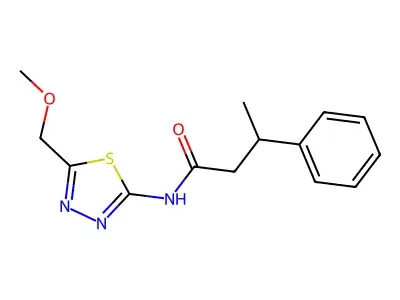 N-[5-(methoxymethyl)-1,3,4-thiadiazol-2-yl]-3-phenylbutanamide structure
