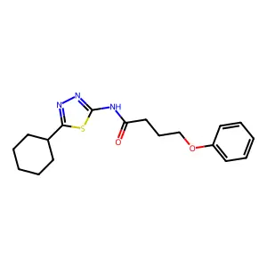 N-(5-cyclohexyl-1,3,4-thiadiazol-2-yl)-4-phenoxybutanamide structure