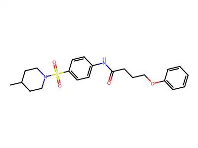 N-{4-[(4-methylpiperidin-1-yl)sulfonyl]phenyl}-4-phenoxybutanamide structure