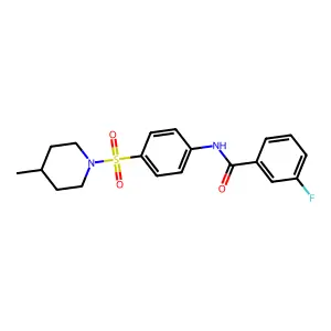 3-fluoro-N-[4-(4-methylpiperidin-1-yl)sulfonylphenyl]benzamide structure