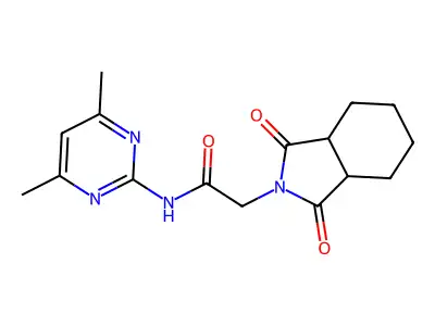 N-(4,6-dimethylpyrimidin-2-yl)-2-(1,3-dioxooctahydro-2H-isoindol-2-yl)acetamide structure