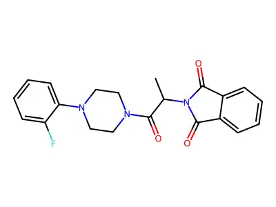 2-[1-[4-(2-Fluorophenyl)piperazin-1-yl]-1-oxopropan-2-yl]isoindole-1,3-dione structure