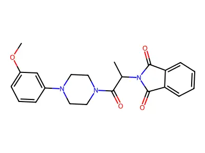 2-[1-[4-(3-Methoxyphenyl)piperazin-1-yl]-1-oxopropan-2-yl]isoindole-1,3-dione structure