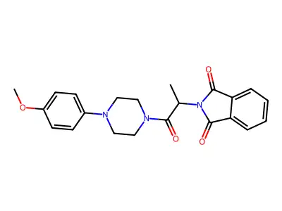 2-[1-[4-(4-Methoxyphenyl)piperazin-1-yl]-1-oxopropan-2-yl]isoindole-1,3-dione structure