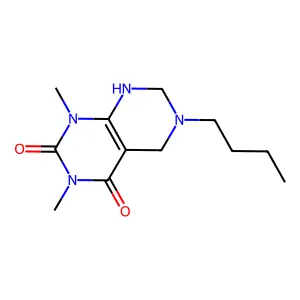 6-butyl-1,3-dimethyl-5,6,7,8-tetrahydropyrimido[4,5-d]pyrimidine-2,4(1H,3H)-dione structure