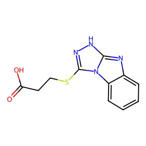 Propanoic acid, 3-(1H-1,2,4-triazolo(4,3-a)benzimidazol-3-ylthio)- structure
