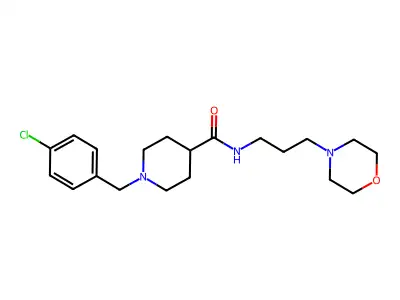 1-[(4-chlorophenyl)methyl]-N-(3-morpholin-4-ylpropyl)piperidine-4-carboxamide structure