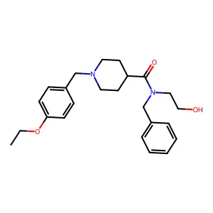 N-benzyl-1-[(4-ethoxyphenyl)methyl]-N-(2-hydroxyethyl)piperidine-4-carboxamide structure