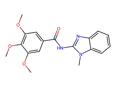 3,4,5-trimethoxy-N-(1-methylbenzimidazol-2-yl)benzamide structure