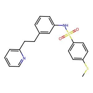 4-methylsulfanyl-N-[3-(2-pyridin-2-ylethyl)phenyl]benzenesulfonamide structure