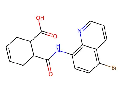 6-[(5-Bromoquinolin-8-yl)carbamoyl]cyclohex-3-ene-1-carboxylic acid structure