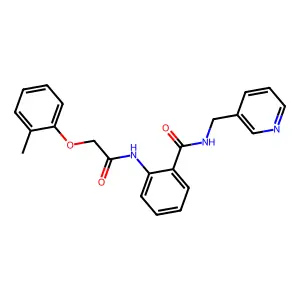 2-[[2-(2-methylphenoxy)acetyl]amino]-N-(pyridin-3-ylmethyl)benzamide structure