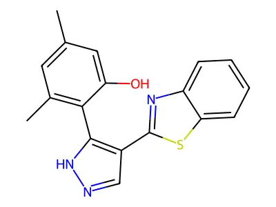 2-(4-(benzo[d]thiazol-2-yl)-1H-pyrazol-3-yl)-3,5-dimethylphenol structure