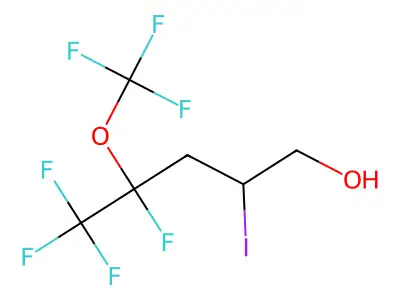 4,5,5,5-Tetrafluoro-2-iodo-4-(trifluoromethoxy)pentan-1-ol structure
