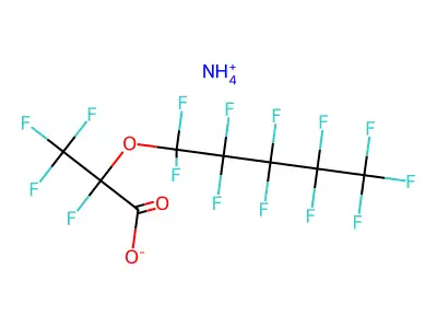 Ammonium 2-perfluoropentoxy-2,3,3,3-tetrafluoropropanoate structure