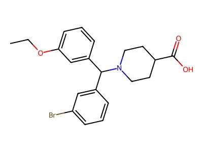 1-[(3-bromophenyl)-(3-ethoxyphenyl)methyl]piperidine-4-carboxylic Acid structure
