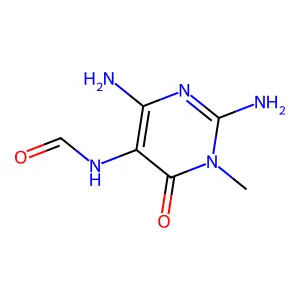 N-(2,4-diamino-1-methyl-6-oxopyrimidin-5-yl)formamide structure