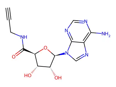 Ribofuranuronamide, 1-(6-amino-9H-purin-9-yl)-1-deoxy-N-(2-propynyl)- structure