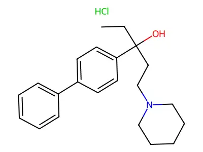 1-Piperidinepropanol, alpha-(4-biphenylyl)-alpha-ethyl-, hydrochloride structure