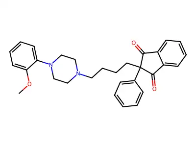 1,3-Indandione, 2-(4-(4-(o-methoxyphenyl)-1-piperazinyl)butyl)-2-phenyl- structure