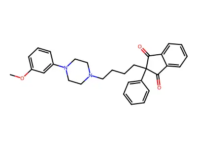 1,3-Indandione, 2-(4-(4-(m-methoxyphenyl)-1-piperazinyl)butyl)-2-phenyl- structure