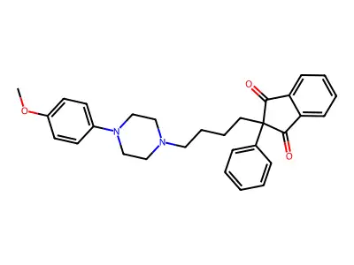 1,3-Indandione, 2-(4-(4-(p-methoxyphenyl)-1-piperazinyl)butyl)-2-phenyl- structure