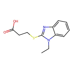 3-[(1-Ethyl-1H-benzimidazol-2-YL)thio]propanoic acid structure