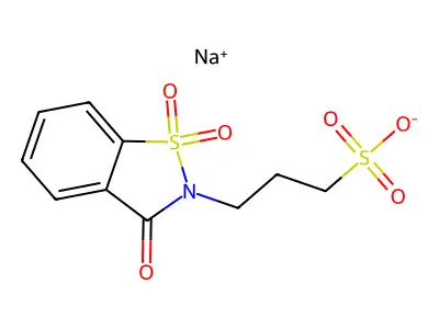 Sodium 3-oxo-1,2-benzisothiazole-2(3H)-propanesulphonate 1,1-dioxide structure
