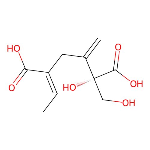 Hexanedioic acid, 5-ethylidene-2-hydroxy-2-(hydroxymethyl)-3-methylene- structure