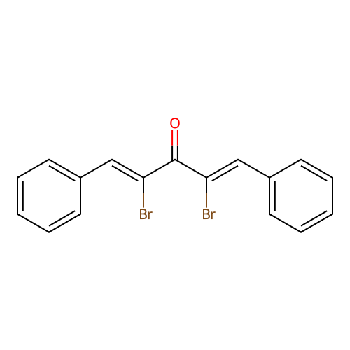 (1Z,4Z)-2,4-Dibromo-1,5-diphenyl-1,4-pentadien-3-one structure