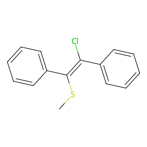 trans-1,2-Diphenyl-1-chloro-2-methylthio-ethene structure